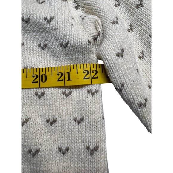 Eddie Bauer Women Fair Isle Cardigan Sweater Beige Brown L Quiet Luxury - Picture 4 of 6